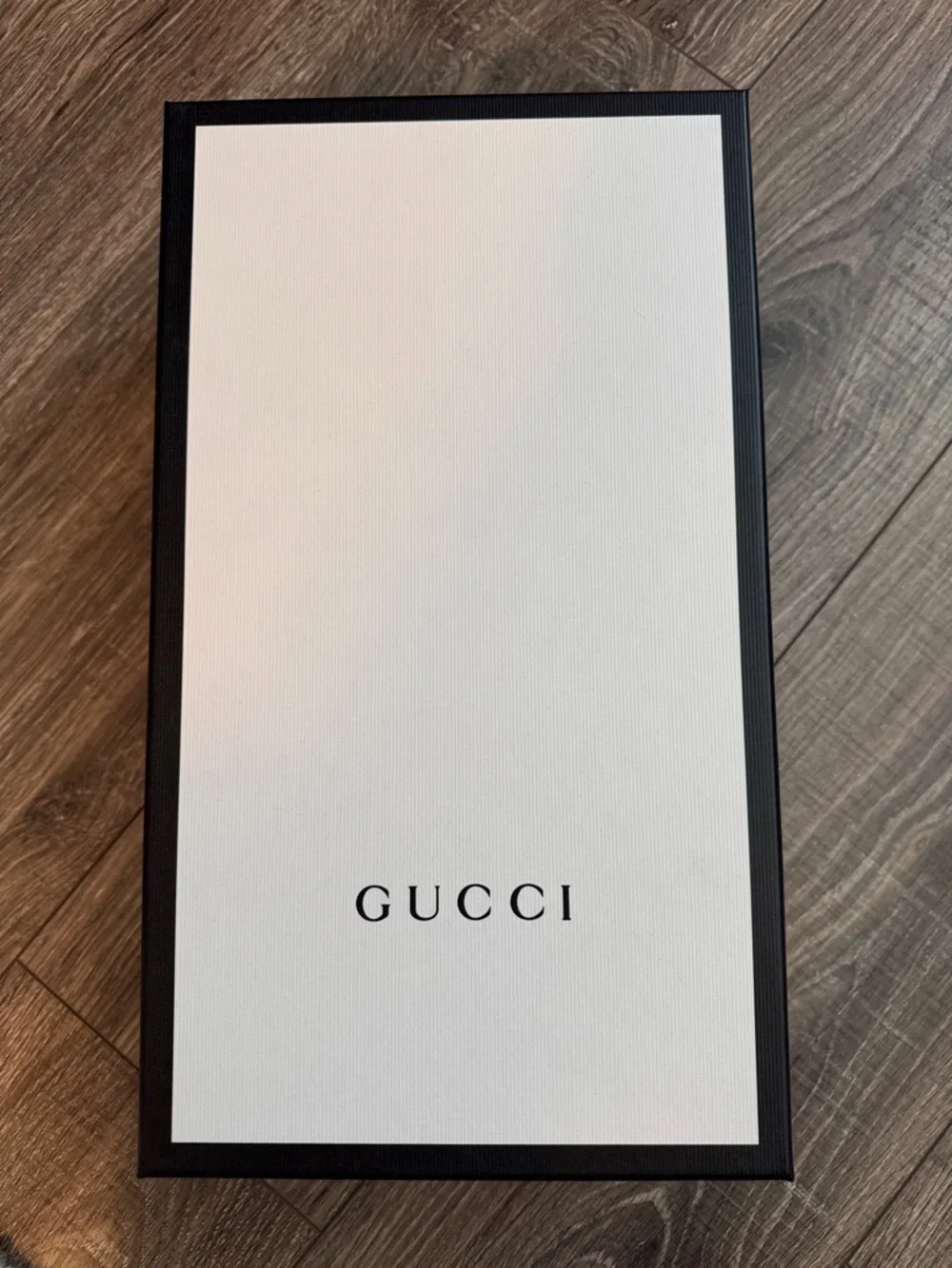 Gucci Black Leather Low-Top Sneaker with Red & Navy Web Stripe - Picture 9 of 10